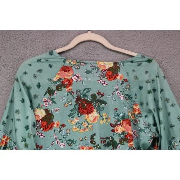 Suzanne Betro Babydoll 3/4 Puff Sleeve Top-Large-Cottagecore-Boho - Picture 8 of 8